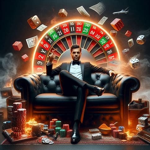 Meja blackjack dan roulette di Kasino Luxor dengan tampilan live streaming berkualitas tinggi